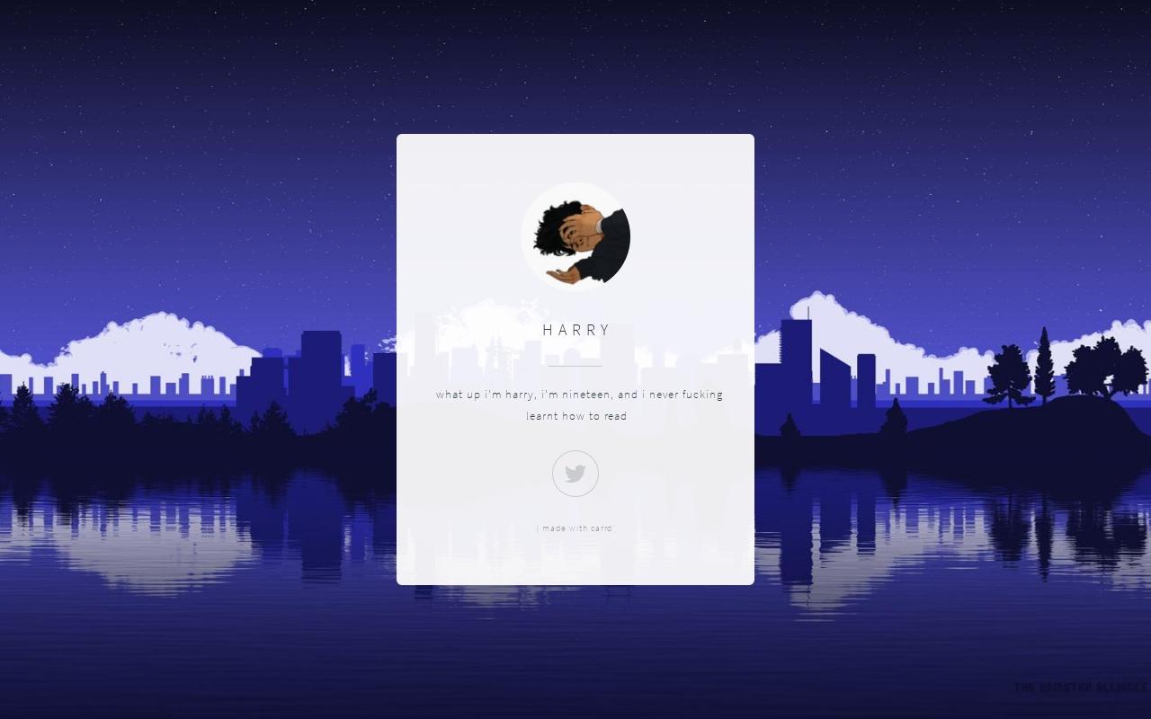 Carrd profile picture for @harry